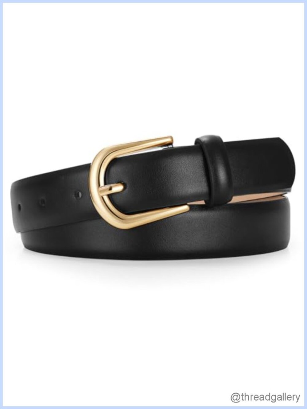 Faux Leather Belt with Gold Buckle Adjustable Waist Belt for Jeans Pants